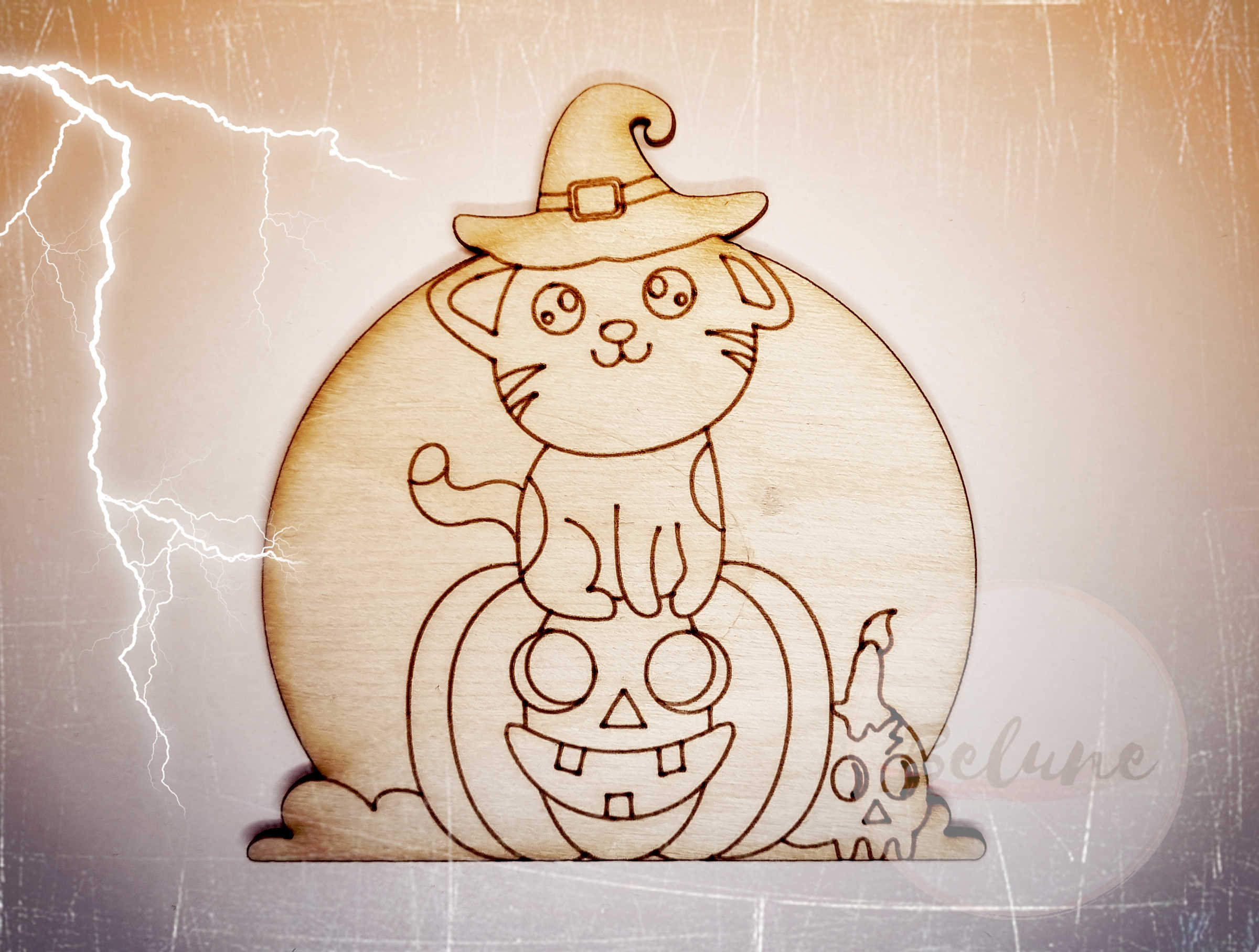 Dřevěné halloween dekorace