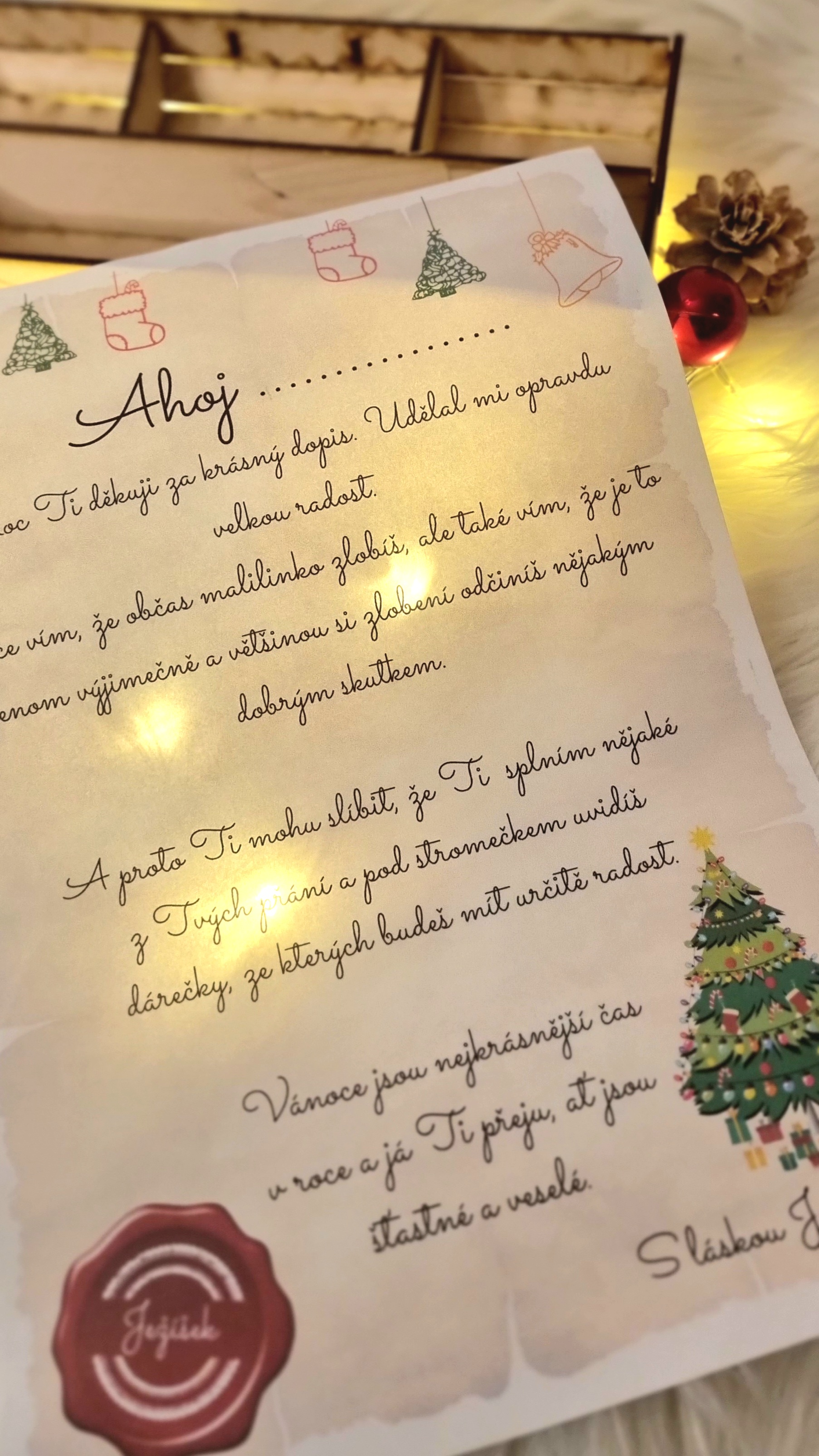 Vánoční truhlička s dopisy