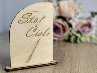 Číslo na stůl - destička