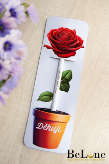 Tužka se záložkou pro paní učitelku - Růže