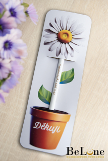 Tužka se záložkou pro paní vychovatelku - Kopretina