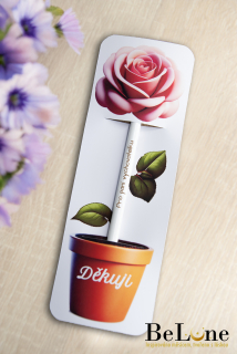 Tužka se záložkou pro paní vychovatelku - Růže