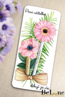 Tužka a propiska se záložkou pro paní učitelku 