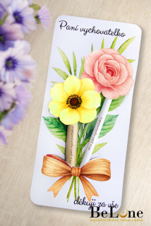 Tužka a propiska se záložkou pro paní vychovatelku