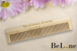 Bambusový hřeben s gravírováním / originální dárek pro paní učitelku